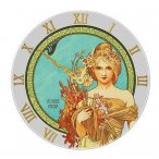 Wanduhr Mucha Frühling 30cm